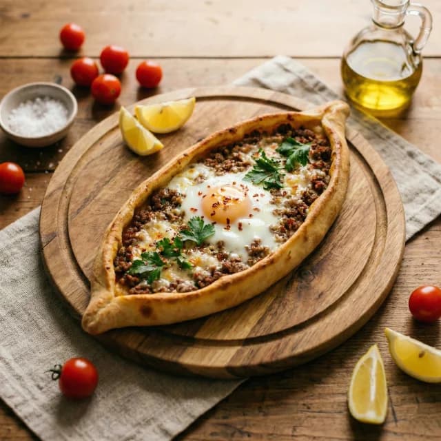 Pide mit Spinat (Ispanaklı)